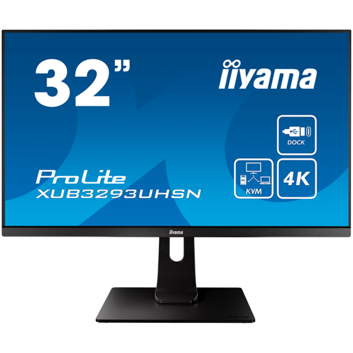 Iiyama monitor ProLite XUB3293UHSN-B1, 4K UHD 3840x2160, 31.5 IPS, 350 cd/m2, HDMI, DP, USB-C, RJ45, Zvučnici, HAS, Tilt, 60Hz, 4ms