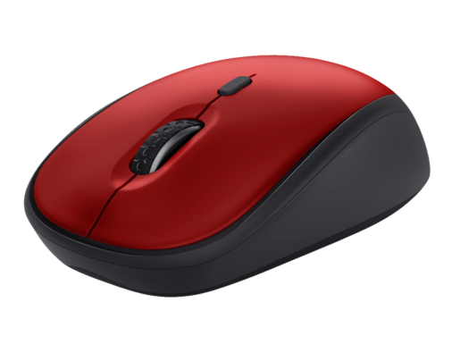 Trust miš Yvi+ Silent Wireless crveni, sa tihim tipkama, 800-1600 dpi, optički, 4 tipke