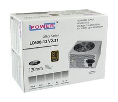 LC-Power napajanje PSU 600W 12cmOffice Series LC600-12 V2.316xSATA, 2xPCIe, Active PFC, 80+Bronze