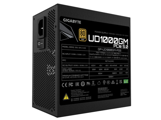 Gigabyte napajanje PSU 1000W PCIe 5.08xSATA, 4xPCIe 6+2 Pin, 3x4Pin1xFloppy,  [GP-UD1000GM PG5]