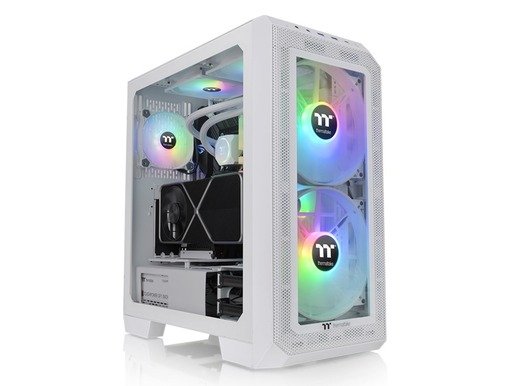 Thermaltake kućište View 300 MX Snow Mid tower, tempered glass 2x 200mm ARGB PWM fan, 1x 120mm ARGB