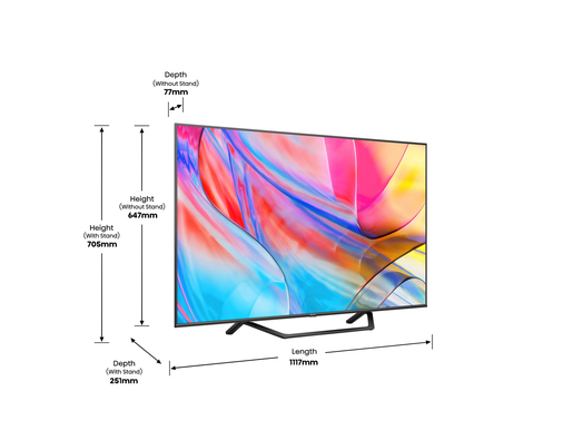 Hisense QLED televizor 50A7KQ, 4K Ultra HD, Smart TV, VIDAA U6.8, Game Mode Plus, DTS Virtual X decoding, Tamno Sivi   **MODEL 2023**