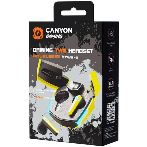 CANYON Wireless Slušalice CND-GTWS2Y, Yellow