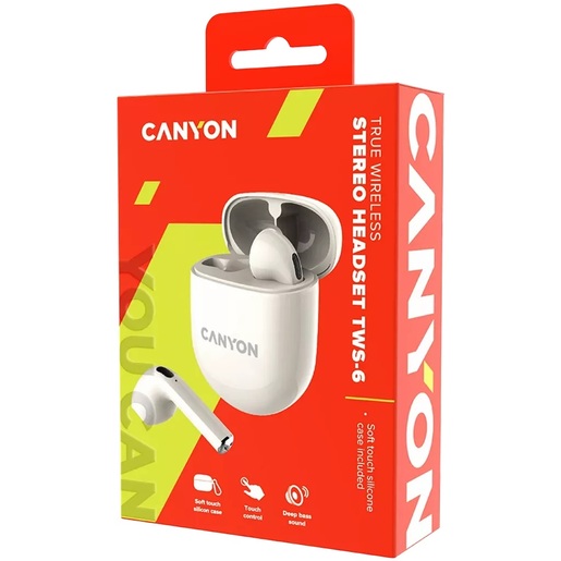 CANYON Bluetooth slušalice, CNS-TWS6BE, Bež