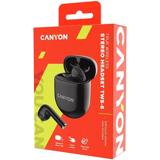 CANYON Bluetooth slušalice, CNS-TWS6B, Crne