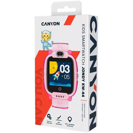 CANYON Jondy dječiji pametni sat  CNE-KW44PP, LTE, Nano SIM card, Dvosmjerni pozivi, Tekstualne poruke, Pink