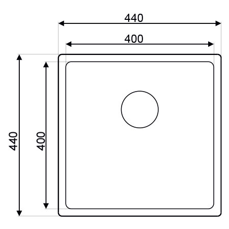 Metalac sudoper Ideal 400 / inox / podgradni