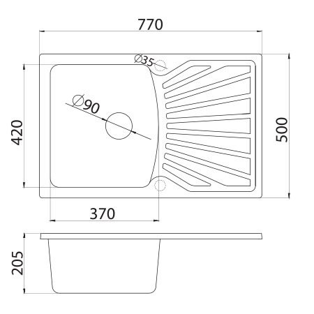 Metalac sudoper xQuadro Plus / bijeli