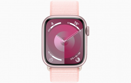 Apple Watch S9 GPS, 41mm, Pink Aluminium Case, Light Pink Sport Loop