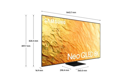 SAMSUNG Neo QLED televizor QE75QN800BTXXH, 8K Smart TV, Neural Kvantni procesor 8K, Kvantna Matrix Pro tehnologija, Infinity One Dizajn, Kvantni HDR 2000, Pješčano crni