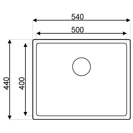 Metalac sudoper Ideal 500 / inox / podgradni