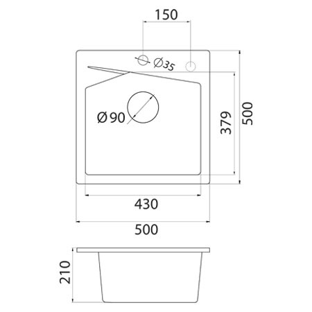 Metalac sudoper xLinea 50 / bež