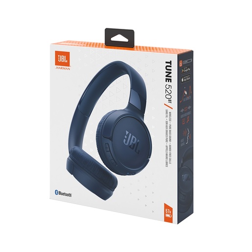 JBL bežične bluetooth slušalice on-ear, TUNE 520 BT BLUE