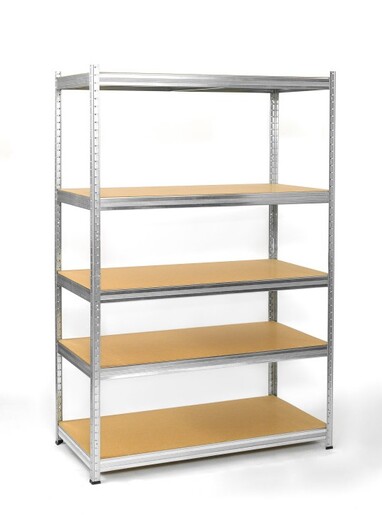 Polica metal/drvo 180 x 120 x 40 / 5 polica / nosivost 800 kg