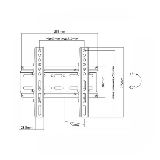 SBOX Zidni nosač PLB-2522T nagib,23”-43”, VESA 200x200