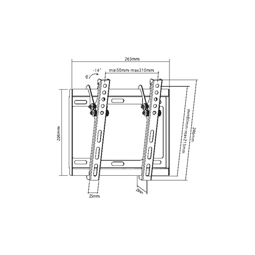 SBOX Zidni nosač PLB-3422T-2 nagib,23”-43”, VESA 200x200