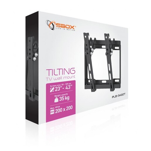 SBOX Zidni nosač PLB-3422T-2 nagib,23”-43”, VESA 200x200