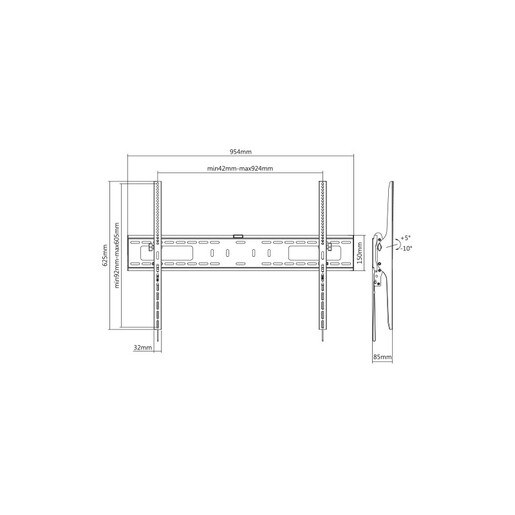 SBOX Zidni nosač PLB-4269T nagib, 60”-100”, VESA 900x600