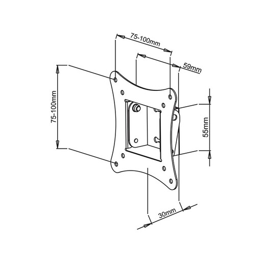 SBOX Zidni nosač LCD-100 nagib,13”-30”, VESA 100x100