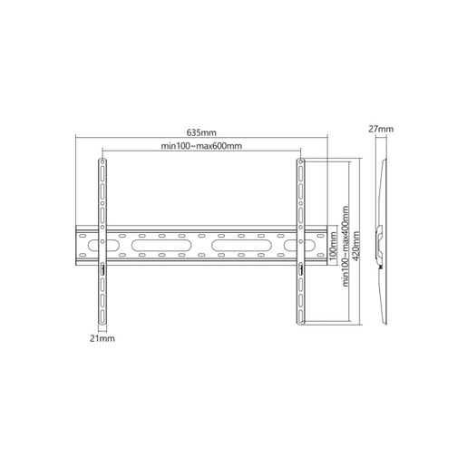 SBOX Zidni nosač PLB-2546F fiksni, 37”-80”, VESA 600x400
