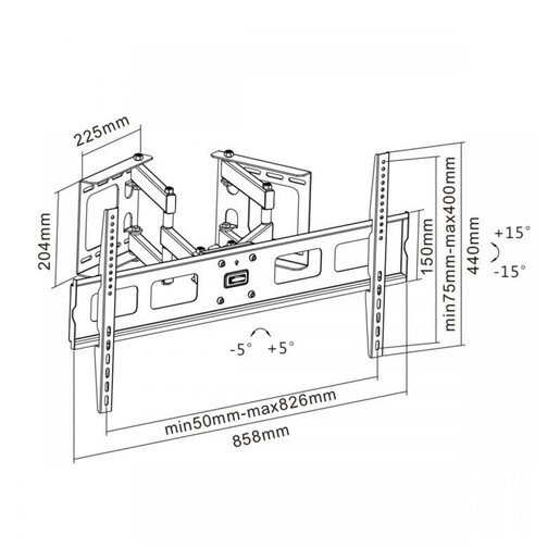 SBOX Zidni nosač PLB-1348 zglobni, 37”-63”, VESA 800x400