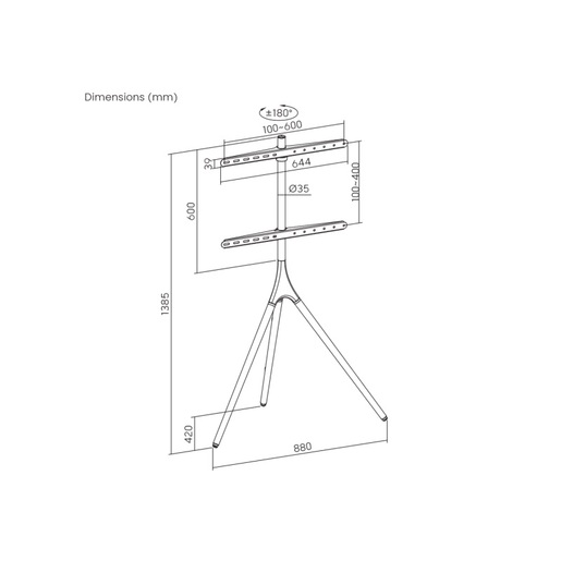SBOX Podni nosač FS-1246F , 45”-65”, VESA 600x400