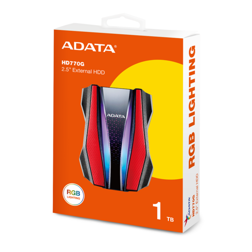Eksterni hard disk ADATA 1TB HD770G RED AD RGB USB 3.2