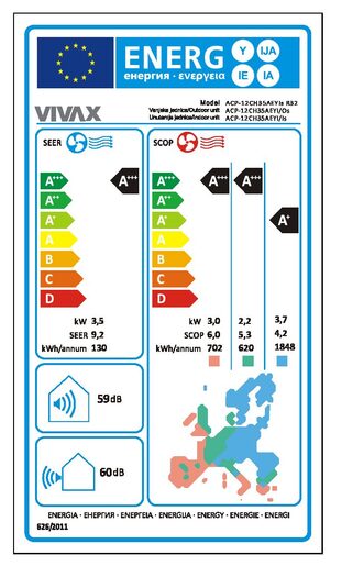 VIVAX COOL klima uređaj ACP-12CH35AEYI sa montažom