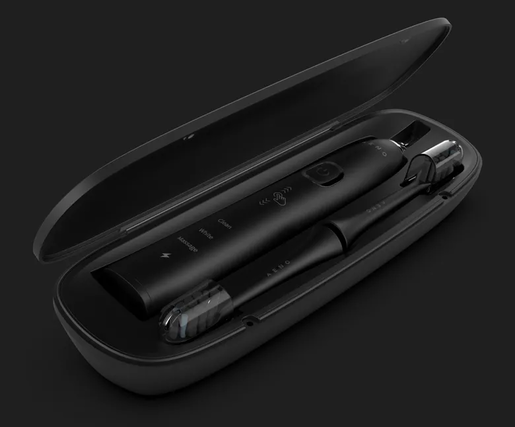 AENO Sonic električna četkica DB4: crna, 9 scenarija pranja, bežično punjenje; 4 glave; putna torbica; 46000 rpm, 40 dana bez punjenja; IPX7