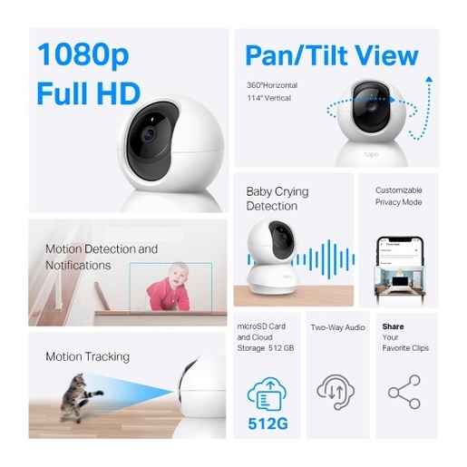 TP-Link Tapo C200 Pan/Tilt Home Security WiFi Camera