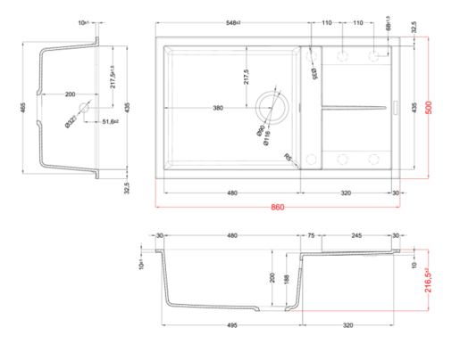 Elleci sudoper Unico 410 / Bianco Antico Classic G62 / granitek - bijeli