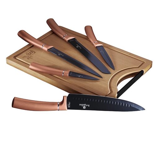 Berlinger Haus set noževa + daska za rezanje Metallic Line Rose Gold Edition 6/1 / BH/2575