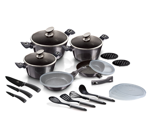 Berlinger Haus set posuđa + kuhinjska pomagala Metallic Line Carbon Pro Edition 22/1 / BH/7181