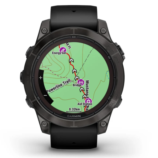 GARMIN Fenix 7 PRO Sapphire SOLAR pametni sat, Tamnosivi titanijski sa DLC slojem i crnim remenom, 47mm, 010-02777-11