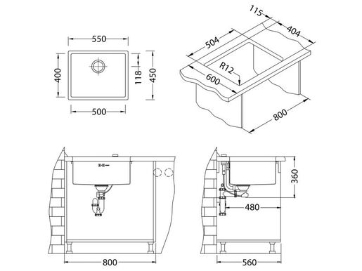 Alveus sudoper Monarch Quadrix 50 Copper