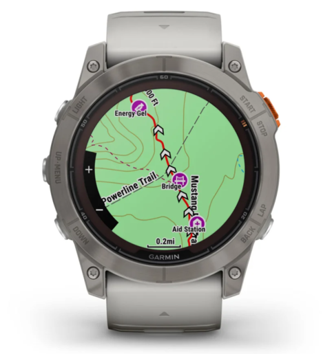 GARMIN Fenix 7X PRO Sapphire SOLAR pametni sat, Titanijski sa remenom maglovito sive / jarko narančaste boje, 51mm, 010-02778-15