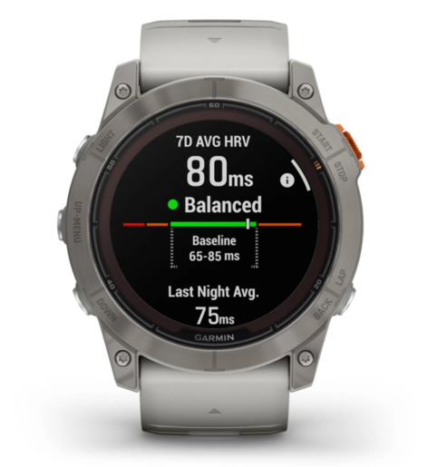 GARMIN Fenix 7X PRO Sapphire SOLAR pametni sat, Titanijski sa remenom maglovito sive / jarko narančaste boje, 51mm, 010-02778-15