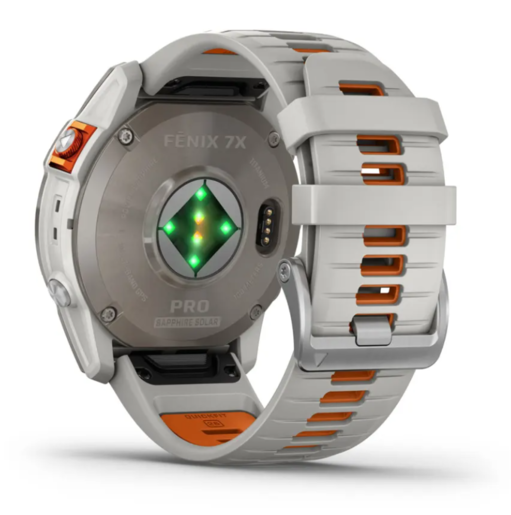 GARMIN Fenix 7X PRO Sapphire SOLAR pametni sat, Titanijski sa remenom maglovito sive / jarko narančaste boje, 51mm, 010-02778-15