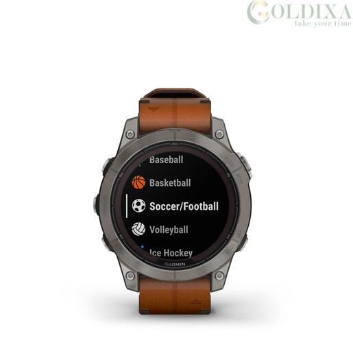 GARMIN Fenix 7 PRO Sapphire SOLAR pametni sat, Titanium Chestnut kožni remen, 47mm, 010-02777-30