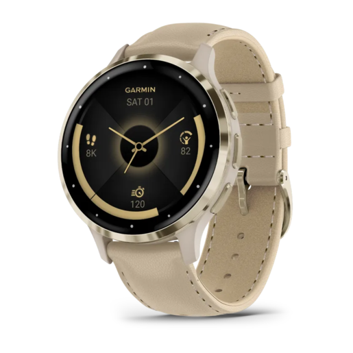 GARMIN Venu 3S pametni sat,  French Gray Soft Gold Leather, 010-02785-55
