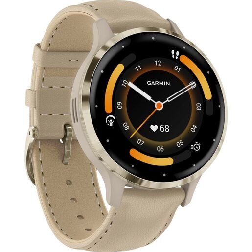 GARMIN Venu 3S pametni sat,  French Gray Soft Gold Leather, 010-02785-55