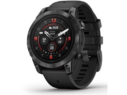 GARMIN EPIX PRO g2 pametni sat, 47mm, Sapphire Carbon Gray DLC Tit Black Leather, 010-02803-30