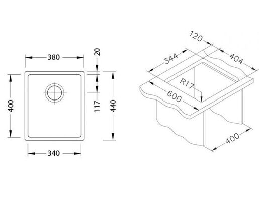 Alveus sudoper Monarch Kombino 20 Bronze