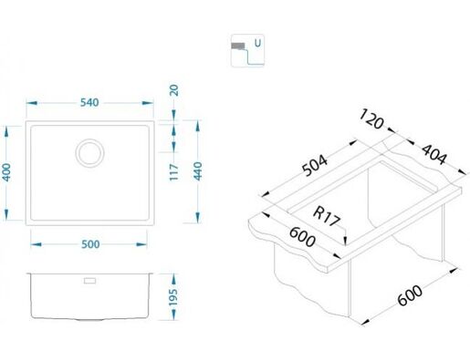 Alveus sudoper Monarch Kombino 50 Copper