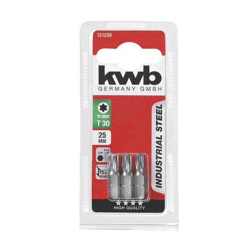 KWB INDUSTRIAL set bitova, 25mm, Torx 30, 3/1