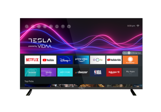 TESLA LED televizor 43M325BUS, 4K Ultra HD, VIDAA OS, Smart TV, Crni