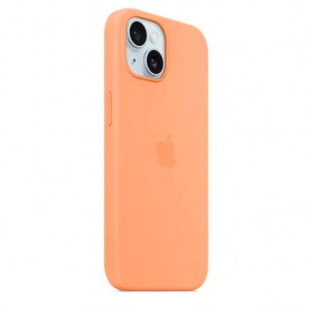 Apple iPhone 15 Silicone Case w MagSafe - Orange Sorbet
