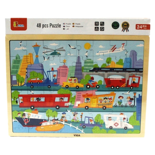 Viga drvene puzzle prijevozna vozila 48 komada 44582