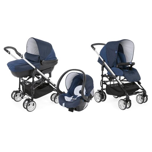 Chicco dječija kolica Trio my city With kit car, Deep blue