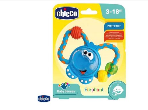 Chicco zvečka grickalica, slon, 3m+